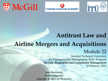 Antitrust Law And Airline Mergers And Acquisitions - Anasayfa