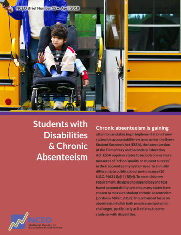 Students With Disabilities And Chronic Absenteeism - NCEO
