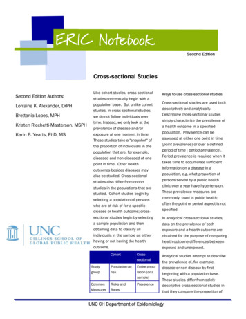 Cross Sectional Studies - UNC Gillings School Of Global Public Health