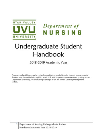 Undergraduate Student Handbook - Uvu.edu