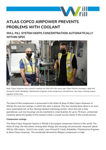 ATLAS COPCO AIRPOWER PREVENTS PROBLEMS WITH COOLANT - Will-Fill