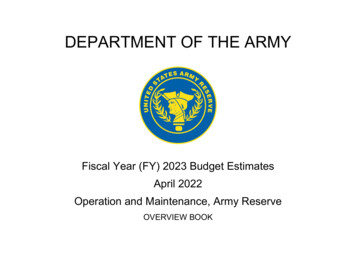 DEPARTMENT OF THE ARMY - Assistant Secretary Of The Army