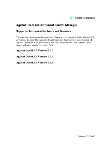 Agilent OpenLAB Instrument Control Manager