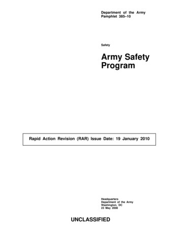 Safety Army Safety Program - United States Army