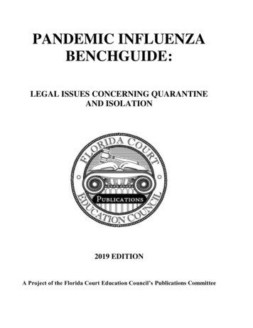 Pandemic Influenza Benchguide - Florida Courts