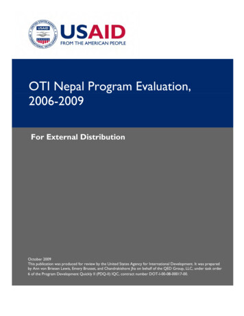 OTI Nepal Program Evaluation 2006-2009 - United States Agency For .