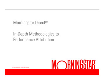 In-Depth Methodologies To Performance Attribution - Morningstar, Inc.
