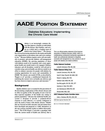 AADE PAADE POSITIONOSITION SS - Diabetes Education Services