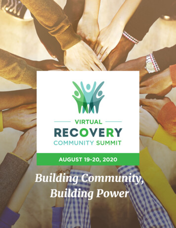 Building Community, Building Power - Recovery Community Summit