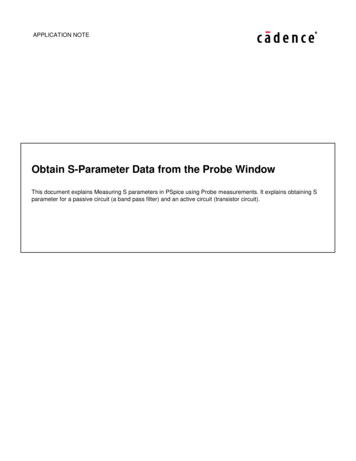 Obtain S-Parameter Data From The Probe Window - PSpice