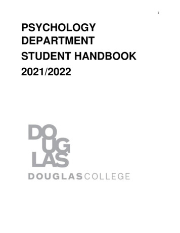 1 Psychology Department Student Handbook 2021/2022