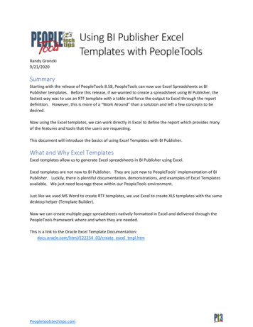 Using BI Publisher Excel Templates With PeopleTools