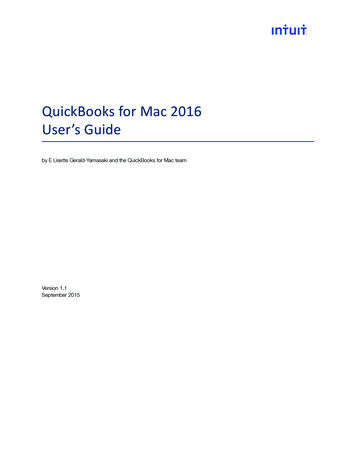 QuickBooks For Mac 2016 User's Guide - Qblittlesquare 
