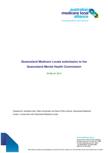 Qld Medicare Locals Submission To QMHC - Queensland Mental Health .