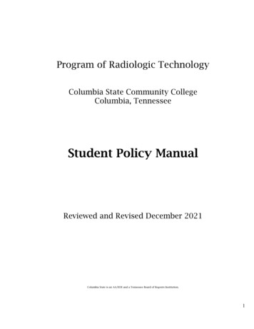 Student Policy Manual - Columbia State