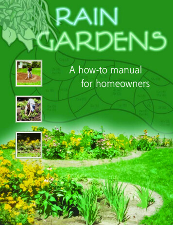 Rain Gardens - A How-to Manual For Homeowners - Washington, D.C.