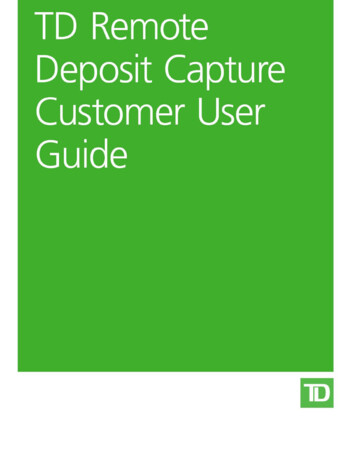 TD Remote Deposit Capture Customer User Guide