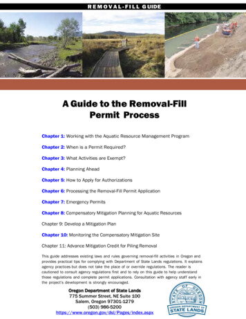 A Guide To The Removal-Fill Permit Process - Oregon