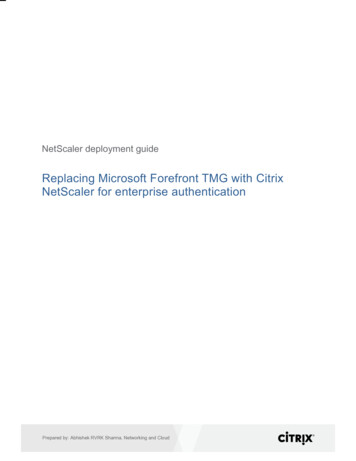 Replacing Microsoft Forefront TMG With Citrix NetScaler For Enterprise .