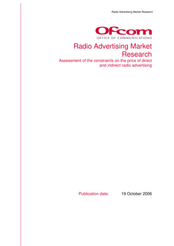 Radio Advertising Market Research - Ofcom .uk