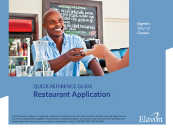 QUICK REFERENCE GUIDE Restaurant Application - MerchantConnect