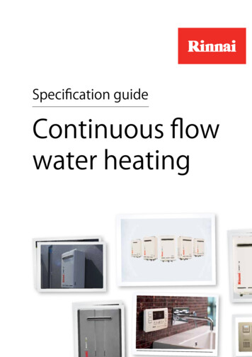 Specification Guide Continuous Flow Water Heating