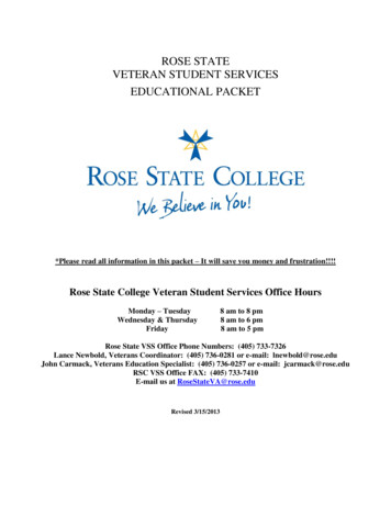 Rose State Veteran Student Services Educational Packet