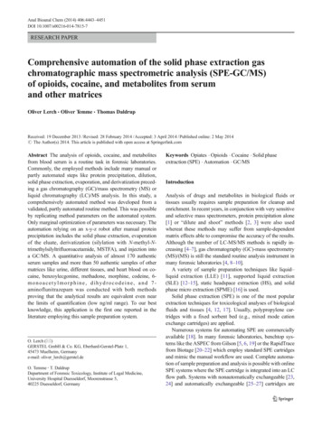Comprehensive Automation Of The Solid Phase Extraction Gas .