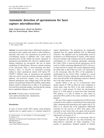 Automatic Detection Of Spermatozoa For Laser Capture . - Springer