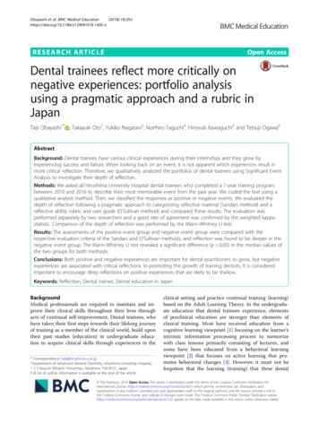 Dental Trainees Reflect More Critically On Negative Experiences .
