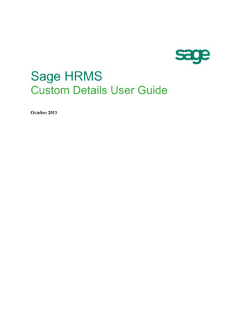 Custom Details User Guide - Sage
