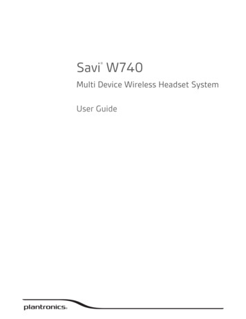 User Guide Multi Device Wireless Headset System - Plantronics