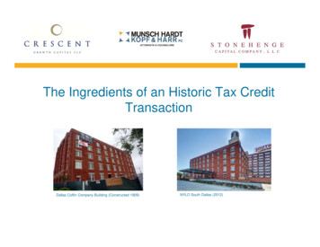 The Ingredients Of An Historic Tax Credit Transaction - San Antonio