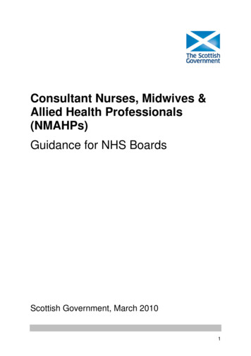Consultant Nurses, Midwives & Allied Health Professionals (NMAHPs)