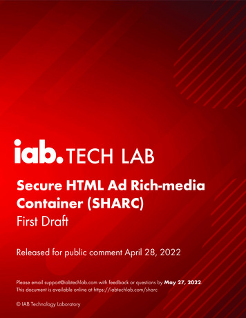 Secure HTML Ad Rich-media Container (SHARC) First Draft - IAB Tech Lab