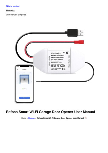 Refoss Smart Wi-Fi Garage Door Opener User Manual - Manuals 