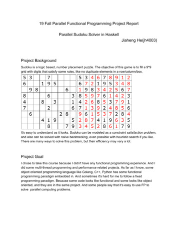19 Fall Parallel Functional Programming Project Report Parallel Sudoku .