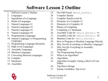 Software Lesson 2 Outline - Cs1313.ou.edu