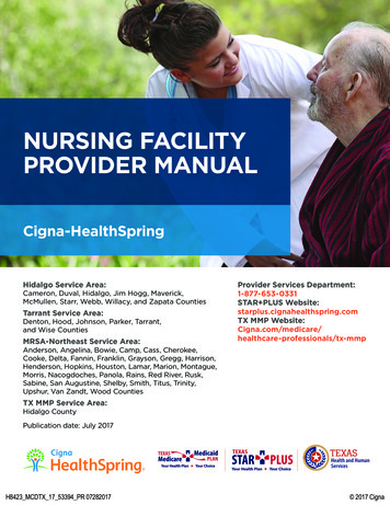 Nursing Facility Provider Manual Cigna-HealthSpring STAR PLUS
