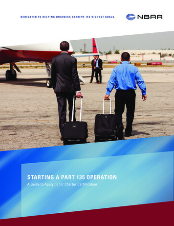 Starting A Part 135 Operation - National Business Aviation Association