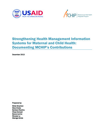 Strengthening Health Management Information Systems - MCHIP