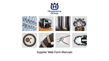 Supplier Web Form Manuals - Husqvarna Purchase