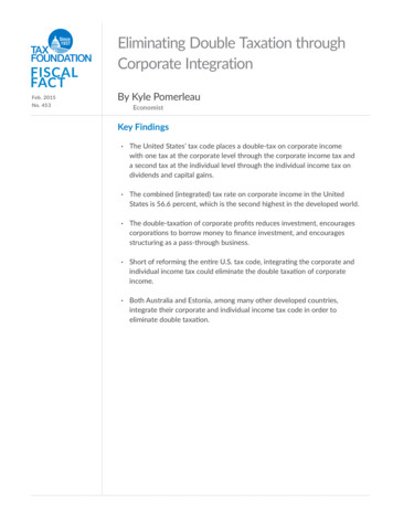 Eliminating Double Taxation Through Corporate Integration FISCAL