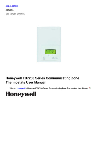 Honeywell TB7200 Series Communicating Zone Thermostats User Manual .