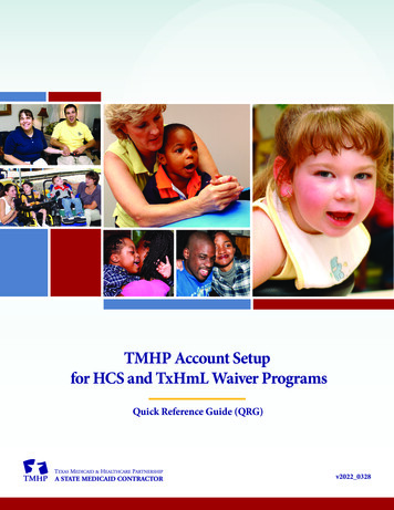 TMHP Account Setup For HCS And TxHmL Waiver Programs Quick Reference .