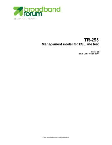 Management Model For DSL Line Test - Broadband Forum