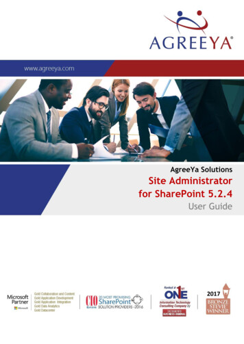 AgreeYa Solutions Site Administrator For SharePoint 5.2