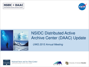 NSIDC Distributed Active Archive Center (DAAC) Update