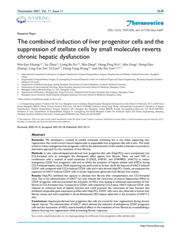 Research Paper The Combined Induction Of Liver Progenitor Cells And The .