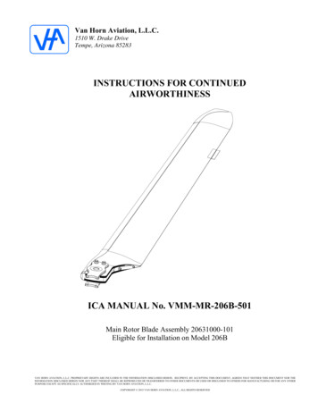 INSTRUCTIONS FOR CONTINUED AIRWORTHINESS - Van Horn Aviation